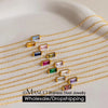 Stainless Steel Bangle 7 3MM Square Birthstone Bracelet Sparkling Rhinestone Accessories Gift - Image 1
