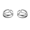Retro Simplicity Silver Adjustable Double-layer Crossed Irregularly Line Ring for Women Girl Jewelry Accessory Gift - Image 5