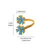 Colored Zircon Double Flower Rings For Women Gold Plated Stainless Steel Flower Opening Ring Wedding Aesthetic Jewelry Gift - Image 15