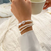 Wide Imitation Pearl Beaded Cuff Bracelet in Multiple Styles - Image 9