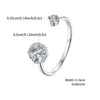 Engagement Opening Ring For Women Silver Diamond Cut Flower Adjustable Promise Rings Girl Party Gift - Image 8