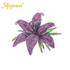 White/Green/Purple Lily Brooch Rhinestone Flower Jewelry Cloth Pin Gifts - Image 1
