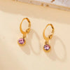 Birthstone Clear Zircon Earrings Stainless Steel 12 Months Drop Earrings for Women Girls Jewelry Birthday Gifts - Image 1