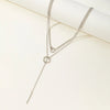 Cool Double Circle Clavicle Chain Tassel Long Stick Pendant Necklace for Women Jewelry - Image 6
