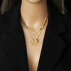 Meyrroyu 316L Stainless Steel Golden Geometric Sun Flower Bilayer Necklace Earrings Ring Women Jewelry Set - Image 6