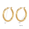 Stainless Steel Plated with Gold Plated Twist Hoop Earrings for Women, Simple Ear Ring Jewelry - Image 6
