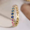 Colorful Rainbow Cubic Zircon Promise Rings for Women Gold Color Wedding Accessories Statement Jewelry - Image 1
