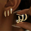 2pcs Elegant Rhinestone Three-Claw Earrings for Women Cute Design Earring Party Jewelry Gifts - Image 1