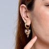 Acrylic Resin Leopard Heart Pendant Hoop Earrings Woman Gold Color Thick Stainless Steel Ear Buckle Female Jewelry - Image 3