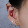 Titanium 16G Marquise Lotus CZ Flower Flat Back Stud Labret Tragus Helix Cartilage Conch Earring Piercing - Image 24