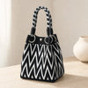 Geometric Mini Tote Bag Women Black Ivory Graphic Handbag Ring Handle Compact Daily Purse for Korean Style Outfits - Image 2