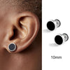 Men's Earings Titanium Steel Round Black Oil Drip Stud Earrings For Men Korean Stainless Steel Punk Jewelry Accessories - Image 9