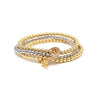 Beaded Stretch Bracelet with Crystal Accents in Gold-Tone - Image 4