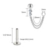 Titanium Double Piercing Chain Earring 16G CZ Dangle Cartilage Helix Conch Drop Chain Connector Jewelry - Image 10