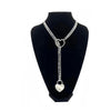 Heart O-ring Slip Chain For Women Punk Rock Necklace Stainless Steel Cuban Long Necklace Simple Adjustable Y-Necklace - Image 10