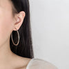 Silver Round Hoop Earrings For Women lady 5/6CM Diameter wedding party Jewelry Couple Gift - Image 6
