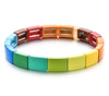 Colorful Enamel Heart Bead Bracelet with Elastic Fit in Multiple Colors - Image 17