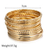 Stackable Bangle Bracelet Set in Gold-Tone and Silver-Tone - Image 6