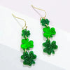 Green Clover Earrings For Women Fashoin Glitter Acrylic Drop Earrings Holiday St. Patrick Jewelry Gift - Image 3