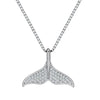 Mermaid Tail Fish White Fishtail Crystal Silver Clavicle Chain Pendant Necklaces - Image 5