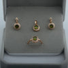 Green/Pink Stone Women Gold Rose Color Round Cubic Zircon Pendant Earrings Rings+Necklace Chain - Image 5