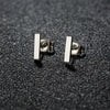 1 Pair Minimalist Brief Square Bar Stud Earrings For Women Rectangle Earrings - Image 1