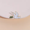 Peace Pigeon with Tree Leave Enamel Pin Brooch Cartoons Badge for Case Bags Jeans Hoodies Denim Lapel Pin Jewelry Unisex Gift - Image 1