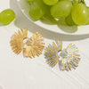 Personality Simple Geometric Fan-shaped Two-color Earrings Gold-plated Stainless Steel Jewelry - Image 3
