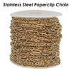 10 Feet Paperclip Chain Stainless Steel Chain Bulk Gold Color Paper Clip Chain for Necklace or Bracelet Making - Image 3