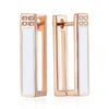 Rose Gold Color White Enamel Drop Earrings For Women Girl Wedding Party Zircon Eardrop Jewelry - Image 6