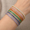 3mm Iced Out Colorful Tennis Bracelet for Women Rainbow Cubic Zirconia 16cm Wrist Bangle Party Jewelry - Image 1