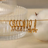 Vintage Square Waterdrop Flower Cubic Zirconia Hoop Earring Stainless Steel Gold Plated Earrings For Women - Image 2