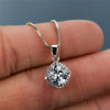 Simple and Elegant Cushion Cubic Zirconia Pendant Necklace for Women Temperament Lady's Engagement Wedding Jewelry - Image 1