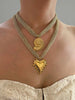 Stainless Steel Gold Plated Heart Sun Conch Shell Pendant Necklaces for Women Knitted Mesh Belt Chain - Image 3