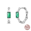 Silver Earrings Green Serpentine Snake Gem Bamboo Joint Hoop Earring For Woman Classic Party Jewelry Lucky Gift - Image 19