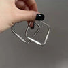 Gold Color Big Square Hoop Earrings For Women Exaggerated Metal Geometric Irregular Circle Earrings Jewelry - Image 4