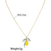 Cute Yellow Fruit Lemon Little Flower Green Leaf Pendant Metal Chain Adjustable Necklace for Women Summer Jewelry Gifts - Image 6