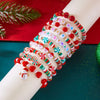 10 Pcs Christmas Crystal Beaded Stackable Bracelet For Women Santa Claus Xmas Tree Snowflake Letter Beads Bangle Party Jewelry - Image 10