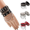 PU Leather Studded Bracelet Punk Bracelet Adjustable Goth Cuff Bracelet Gothic Rivet Buckle Wristband for Men Women - Image 2
