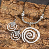 Vintage Bohemian Style Metal Spiral Pendant Necklace Earrings for Women Creative Two-piece Beach Vacation Jewelry Set - Image 4
