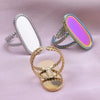 6Pcs Brief Geometry Long Ellipse Water Droplet Stainless Steel Ring Opening Adjustable Rings For Women Men Jewelry Party Gift - Image 3