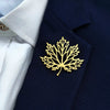 Creative maple leaf texture stainless steel brooch, and men's suit accessories, lapel pins, husband gifts - Image 1