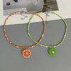 Various Fruit Pendant Necklace for Girl Women Handmade Rice Beads Bohemian Choker Watermelon Lemon Strawberry Neck Jewelry - Image 1