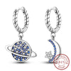 Silver Hoop Earrings Star Moon Stud Drop Earrings For Woman Party Wedding Accessories Jewelry Gift - Image 22