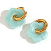 Resin Flower Accessories Hoop Earrings Y2K Women's Earrings Gold Plated Colorful 316L Stainless Steel - Image 24