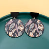 Round Black Acrylic 3D Printing Women's Leaf Earrings Dangle Vintage Casual Lightness Elegant Jewelry Daily Wear Accessories - Image 4