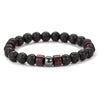 8mm Volcanic Stone Bracelet for Men Lava Wooden Beads Bracelet Tibetan Buddha Male Wrist Chain Jewelry Handmade Elastic Bracelet - Image 5