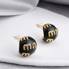Korea jewelry gold plated enamel letter M earrings elegant women's daily commute accessory - Image 3