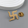 symbolic swastika pattern design vintage stainless steel brooch, stylish lapel pin, wedding party badge - Image 5