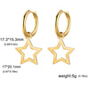 Stainless Steel Gold Color Drop Earrings Women Round Heart Flower Sun Totem Pendant Hoop Earrings Jewelry Gift - Image 7